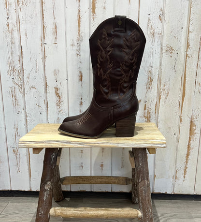 Botas Cowboy Marrón Chocolate