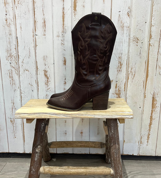Botas Cowboy Marrón Chocolate